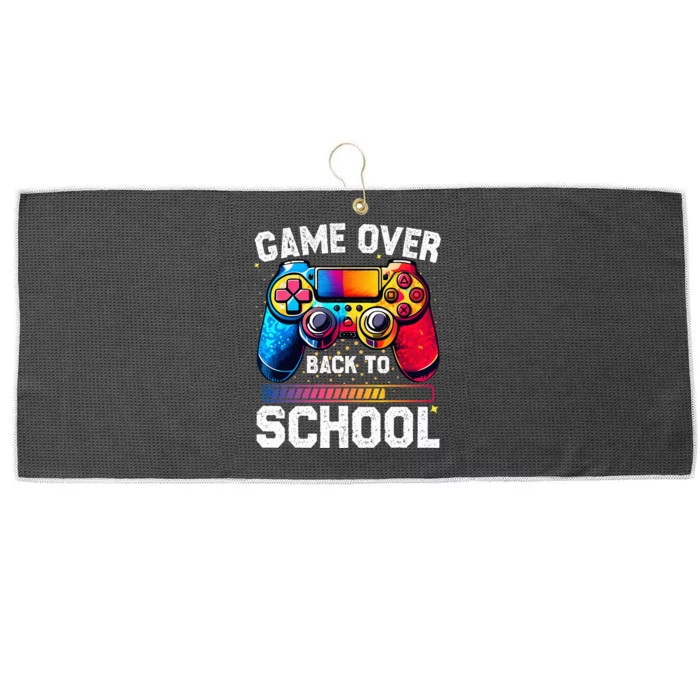 Back to School Funny Game Over Teacher Student Retro Gamer Large Microfiber Waffle Golf Towel