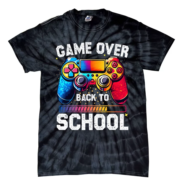 Back to School Funny Game Over Teacher Student Retro Gamer Tie-Dye T-Shirt