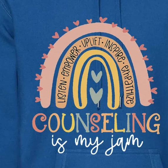 Back To School Counselor Counseling Is My Jam Rainbow Premium Hoodie