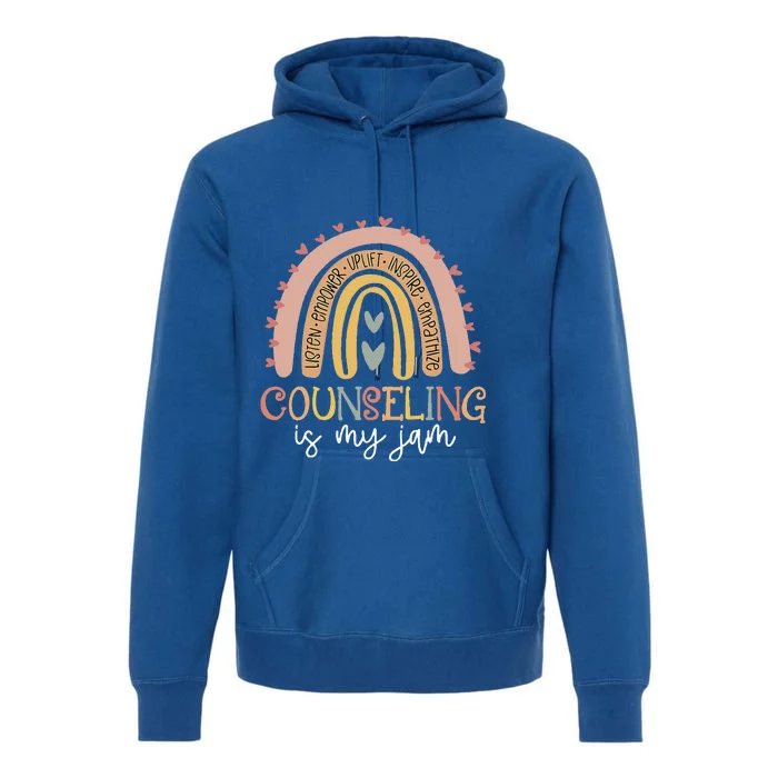 Back To School Counselor Counseling Is My Jam Rainbow Premium Hoodie