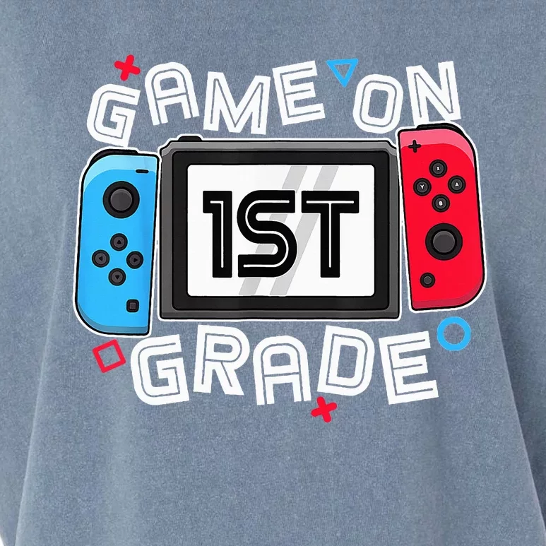 Back To School Game On 1st Grade Funny Gamer Garment-Dyed Women's Muscle Tee