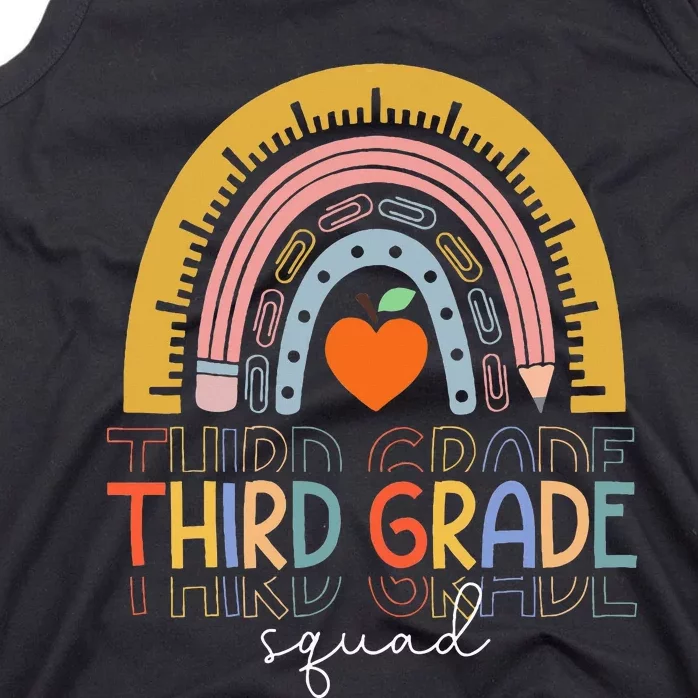 Back To School Rainbow Third Grade Squad Teachers Student Tank Top