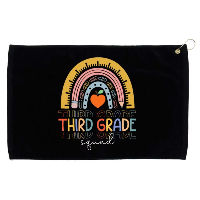 Back To School Rainbow Third Grade Squad Teachers Student Grommeted Golf Towel