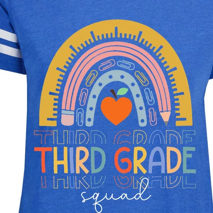 Back To School Rainbow Third Grade Squad Teachers Student Enza Ladies Jersey Football T-Shirt