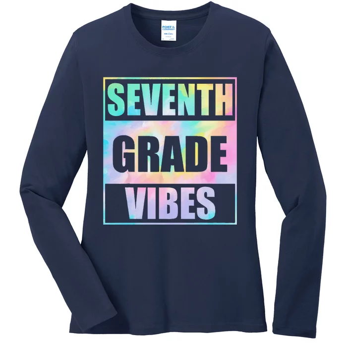 Back To School 7th Grade Vibes First Day Of School Teachers Ladies Long Sleeve Shirt