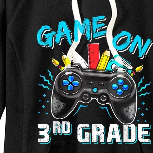 Back To School Game On Third Grade Gaming Student Funny Gift Women's Fleece Hoodie