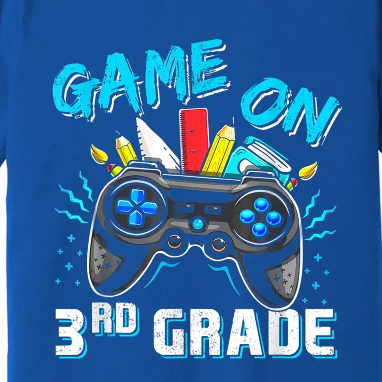 Back To School Game On Third Grade Gaming Student Funny Gift Premium T-Shirt