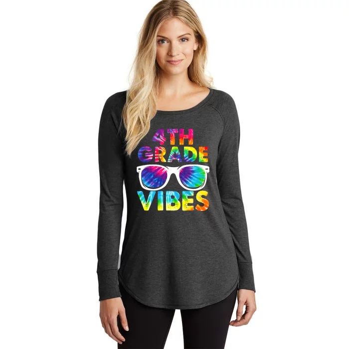 Back To School Funny 4th Grade Vibes First Day Teacher Women's Perfect Tri Tunic Long Sleeve Shirt