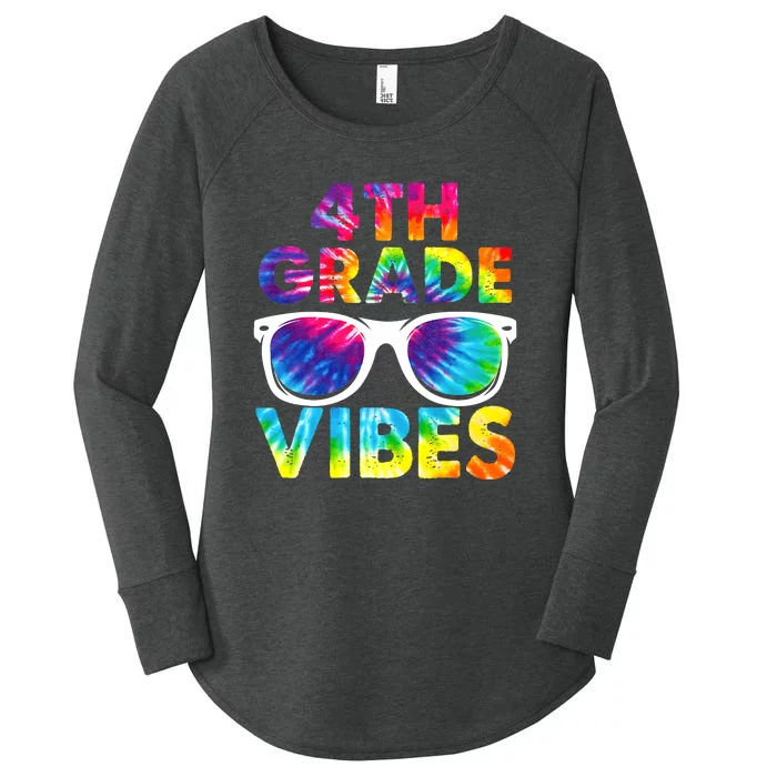 Back To School Funny 4th Grade Vibes First Day Teacher Women's Perfect Tri Tunic Long Sleeve Shirt