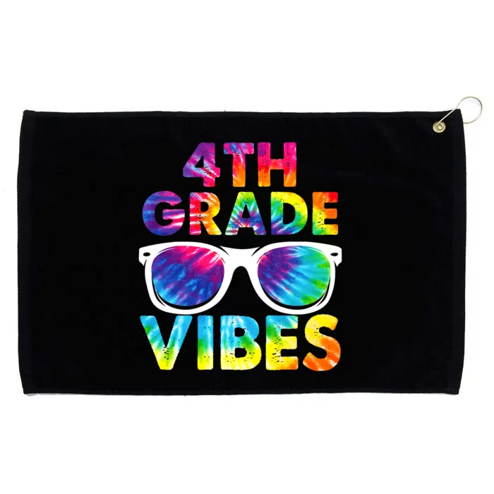 Back To School Funny 4th Grade Vibes First Day Teacher Grommeted Golf Towel