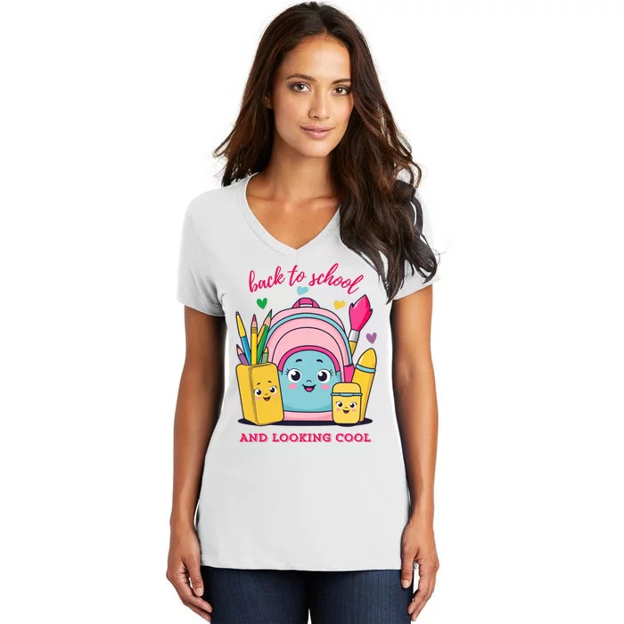 Back To School And Looking Cool Gift Women's V-Neck T-Shirt