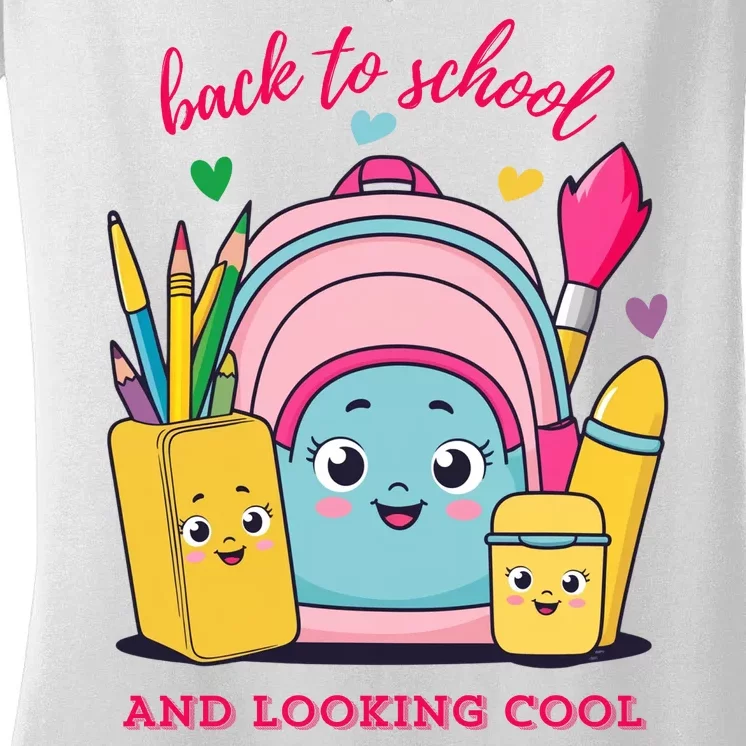 Back To School And Looking Cool Gift Women's V-Neck T-Shirt