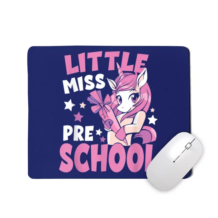 Back To School Girl Little Miss Preschool Unicorn Mousepad