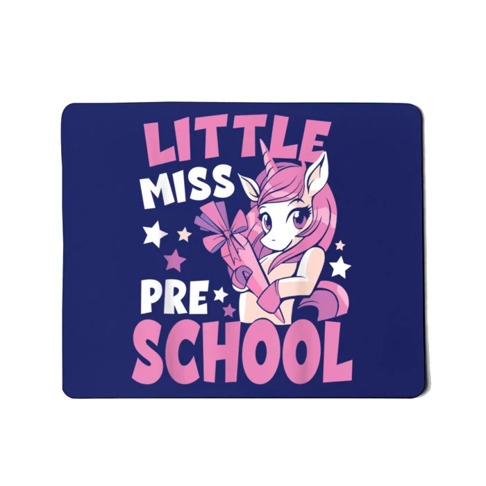 Back To School Girl Little Miss Preschool Unicorn Mousepad