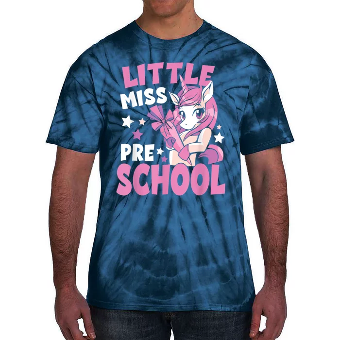 Back To School Girl Little Miss Preschool Unicorn Tie-Dye T-Shirt