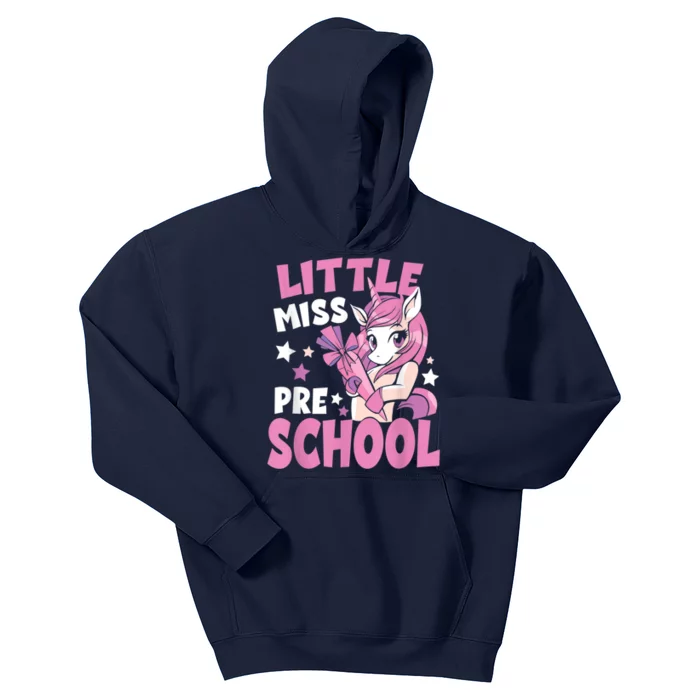 Back To School Girl Little Miss Preschool Unicorn Kids Hoodie