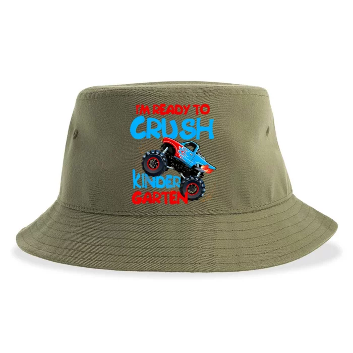 Back To School First Day Of Kindergarten Monster Truck Sustainable Bucket Hat