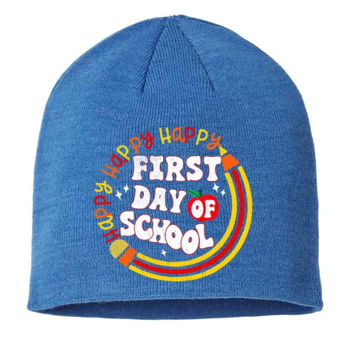 Back To School Teachers Happy First Day Of School Gift 8 1/2in Sustainable Knit Beanie