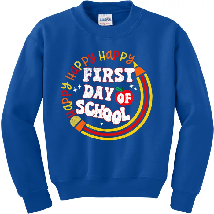 Back To School Teachers Happy First Day Of School Gift Kids Sweatshirt