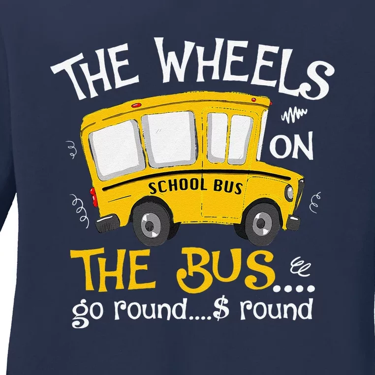 Back To School The Wheels On The Bus Ladies Long Sleeve Shirt