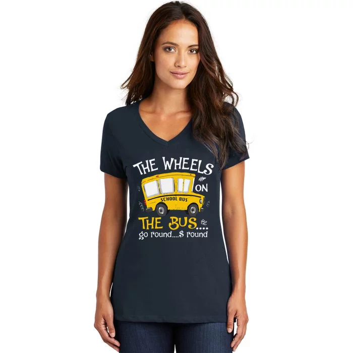 Back To School The Wheels On The Bus Women's V-Neck T-Shirt