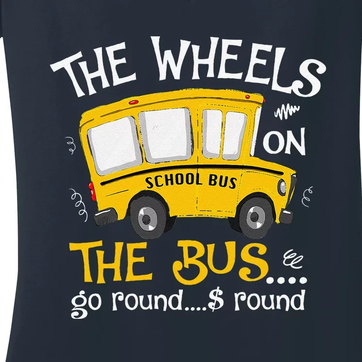 Back To School The Wheels On The Bus Women's V-Neck T-Shirt