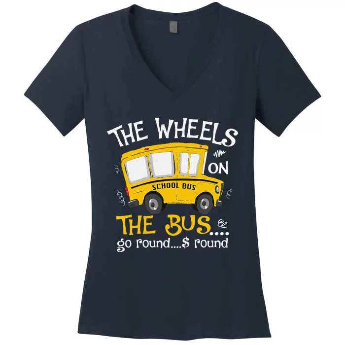 Back To School The Wheels On The Bus Women's V-Neck T-Shirt