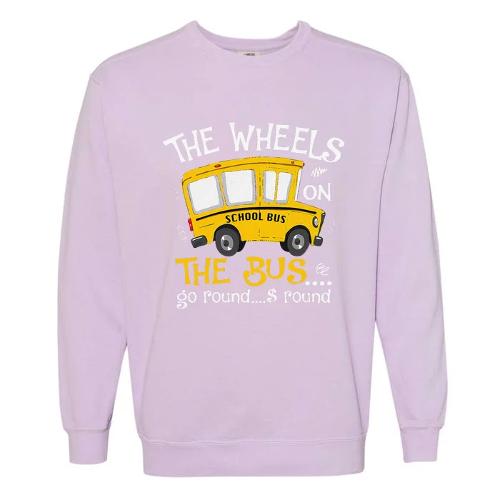 Back To School The Wheels On The Bus Garment-Dyed Sweatshirt