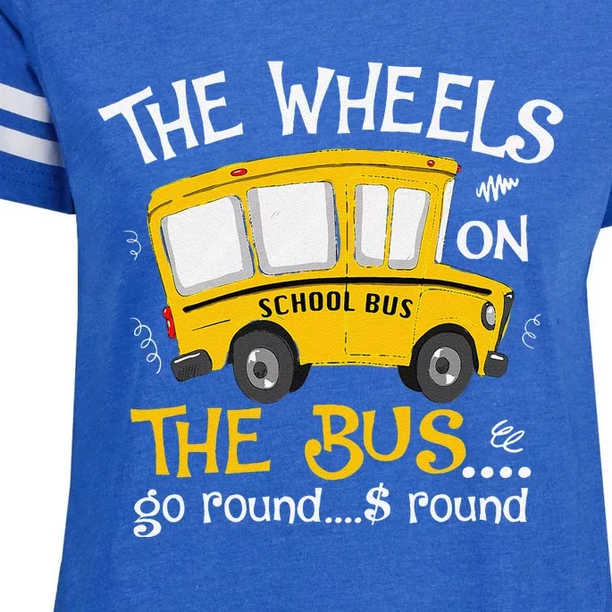 Back To School The Wheels On The Bus Enza Ladies Jersey Football T-Shirt