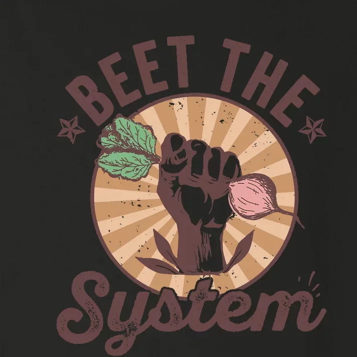 Beet The System Vegan Vegetarian Beetroot Vegetable Pun Toddler Long Sleeve Shirt