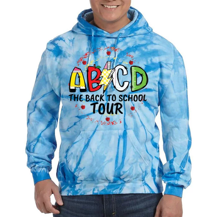 Back To School For Teachers Abcd Teacher Tie Dye Hoodie