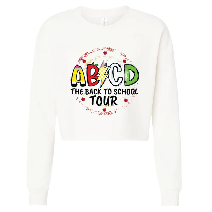 Back To School For Teachers Abcd Teacher Cropped Pullover Crew