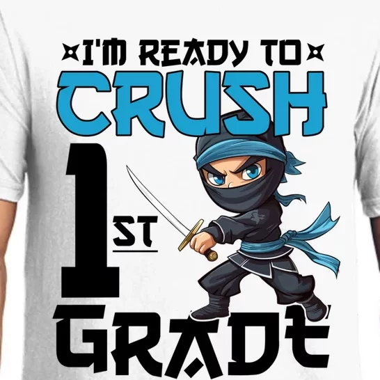 Back To School Im Ready To Crush 1St Grade Ninja First Day Gift Pajama Set