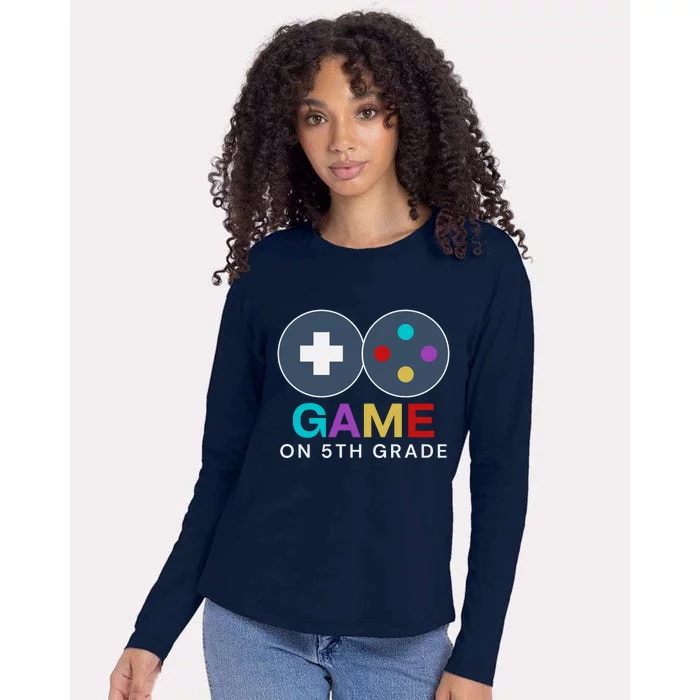 Back To School Game On 5th Grade Funny Gamer Womens Cotton Relaxed Long Sleeve T-Shirt