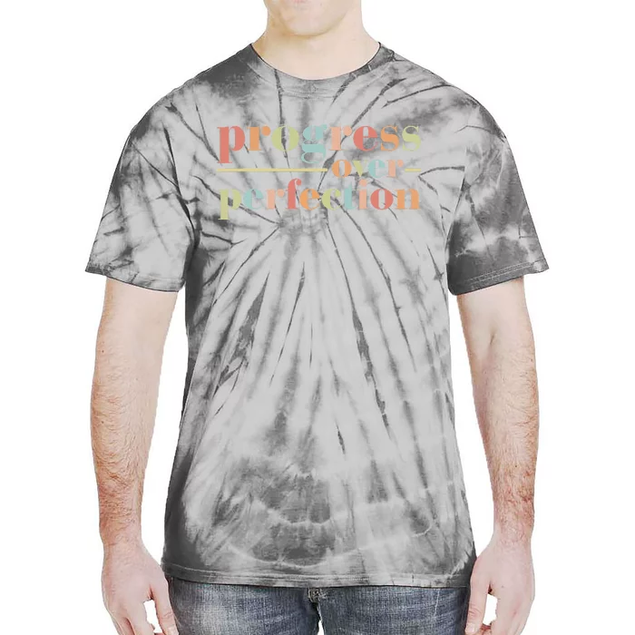 Back To School Progress Over Perfection Vintage Teachers Tie-Dye T-Shirt