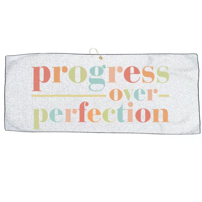 Back To School Progress Over Perfection Vintage Teachers Large Microfiber Waffle Golf Towel