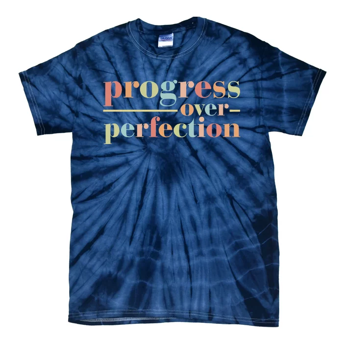 Back To School Progress Over Perfection Vintage Teachers Tie-Dye T-Shirt