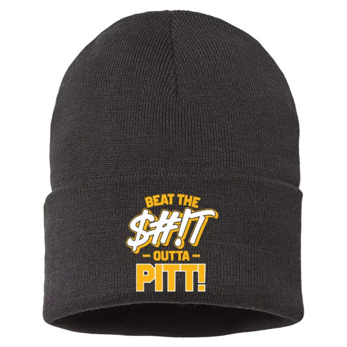 Beat The Shit Outta Pitt West Virginia Sustainable Knit Beanie