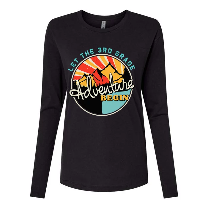 Back To School Let The 3rd Grade Adventure Begin Third Grade Womens Cotton Relaxed Long Sleeve T-Shirt