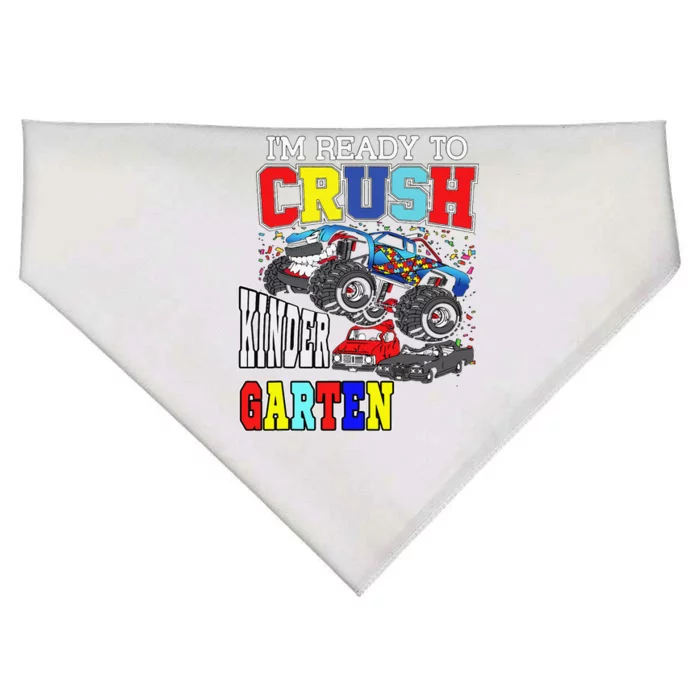 Back To School Monster Truck Crush Kindergarten Autism Gift USA-Made Doggie Bandana