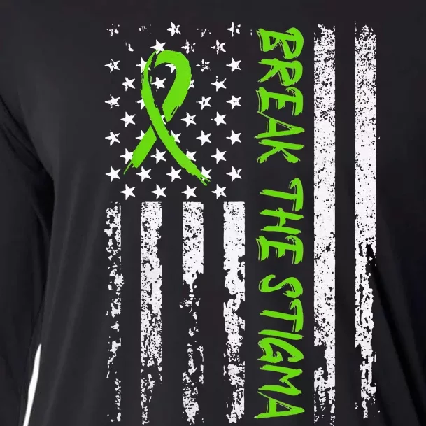 Break The Stigma Green Mental Health Awareness Cooling Performance Long Sleeve Crew