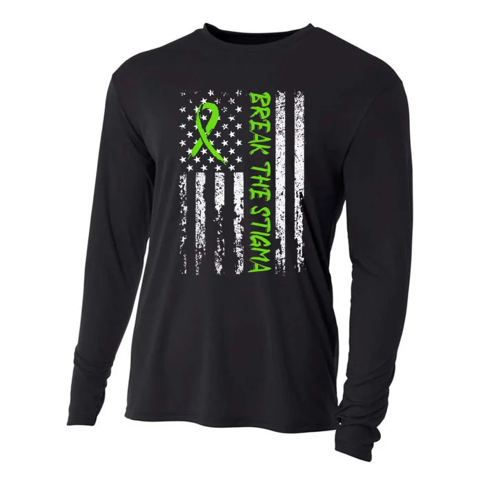 Break The Stigma Green Mental Health Awareness Cooling Performance Long Sleeve Crew