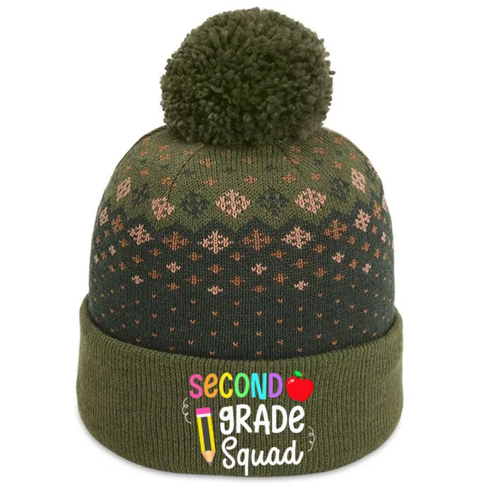 Back To School 2nd Grade Squad 2nd Graders Crew Team Funny The Baniff Cuffed Pom Beanie