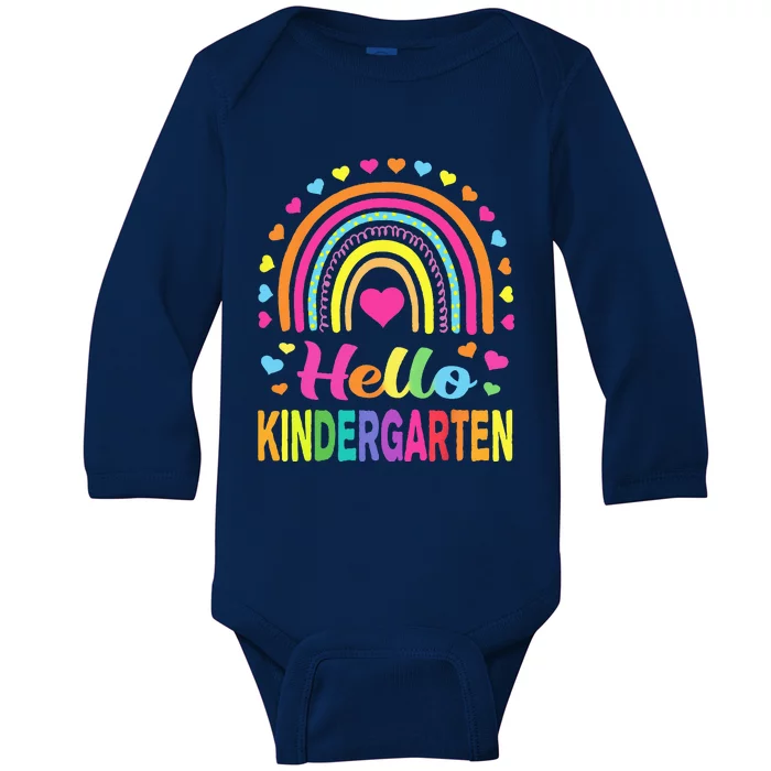 Back To School Hello Kindergarten Squad Teachers Baby Long Sleeve Bodysuit