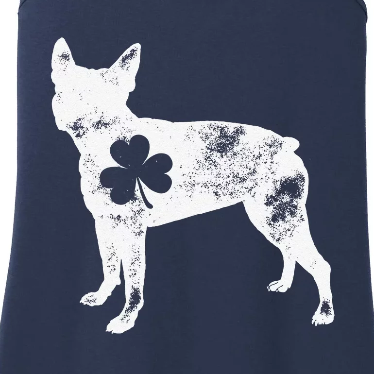 Boston Terrier St Patricks Day Dog Shamrock Gift Ladies Essential Tank