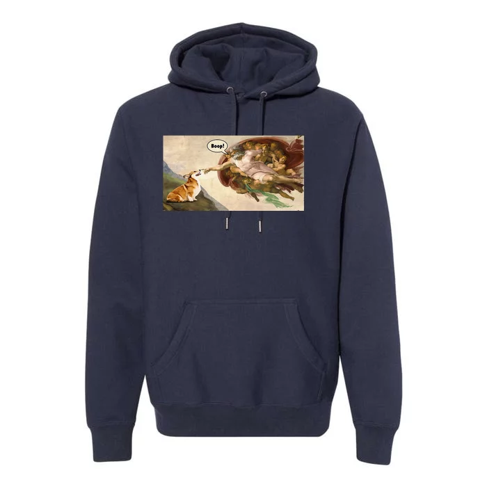 Boop The Snoot Of Welsh Corgi Funny Korgi Dog Meme Premium Hoodie