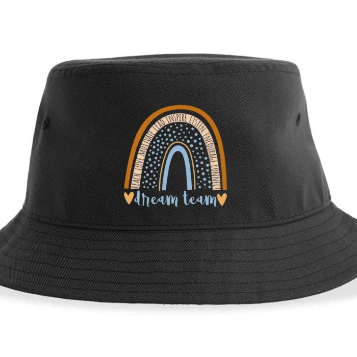 Back To School Dream Team Rainbow Teacher Student Sustainable Bucket Hat