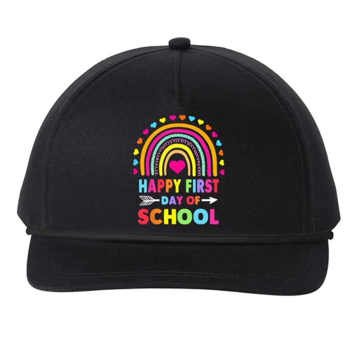 Back To School Funny Happy First Day Of School For Teachers Snapback Five-Panel Rope Hat