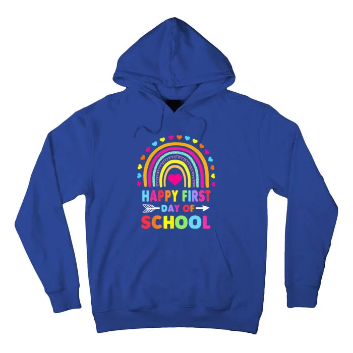 Back To School Funny Happy First Day Of School For Teachers Tall Hoodie