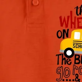 Back To School Funny The WHEELS On The BUS Toddlers Kids Boy Dry Zone Grid Performance Polo